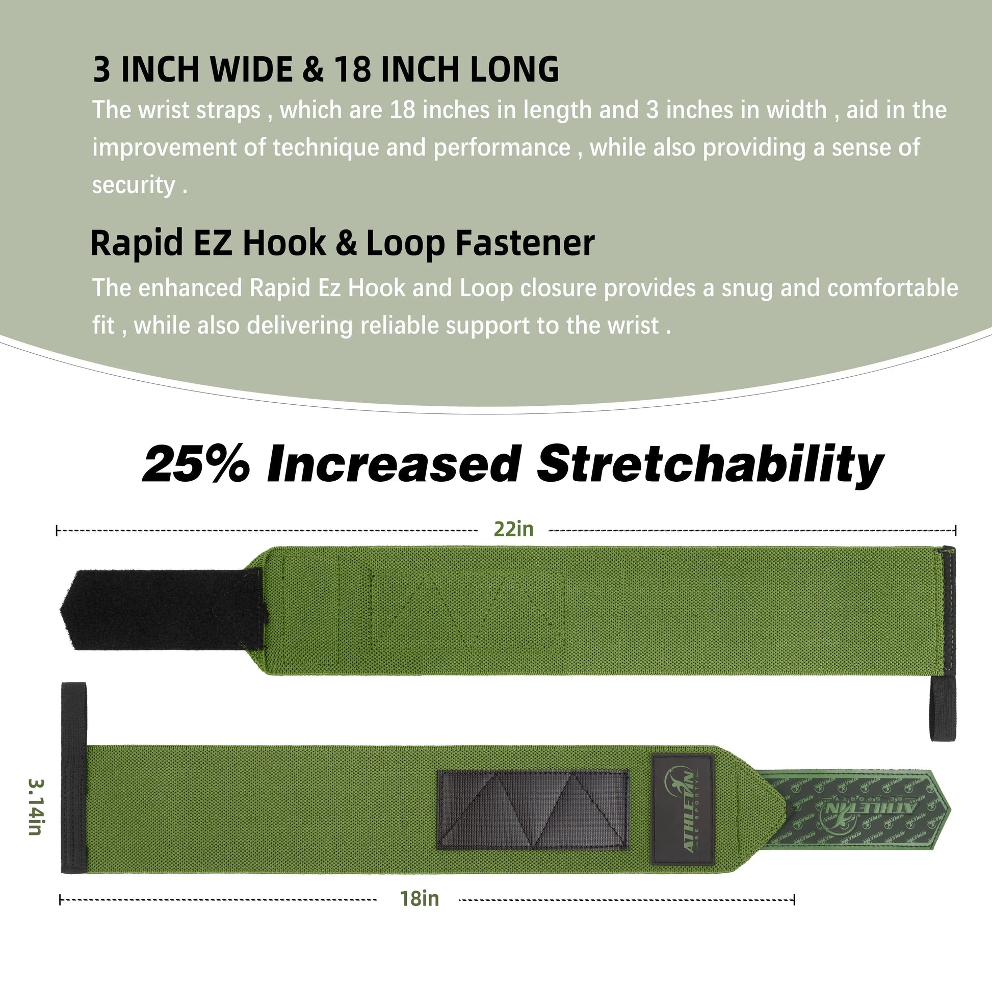 Wrist Wraps 18" Heavy-Duty Support with Thumb Loop for Lifting & Training | Athletin Be Sporty  athletin
