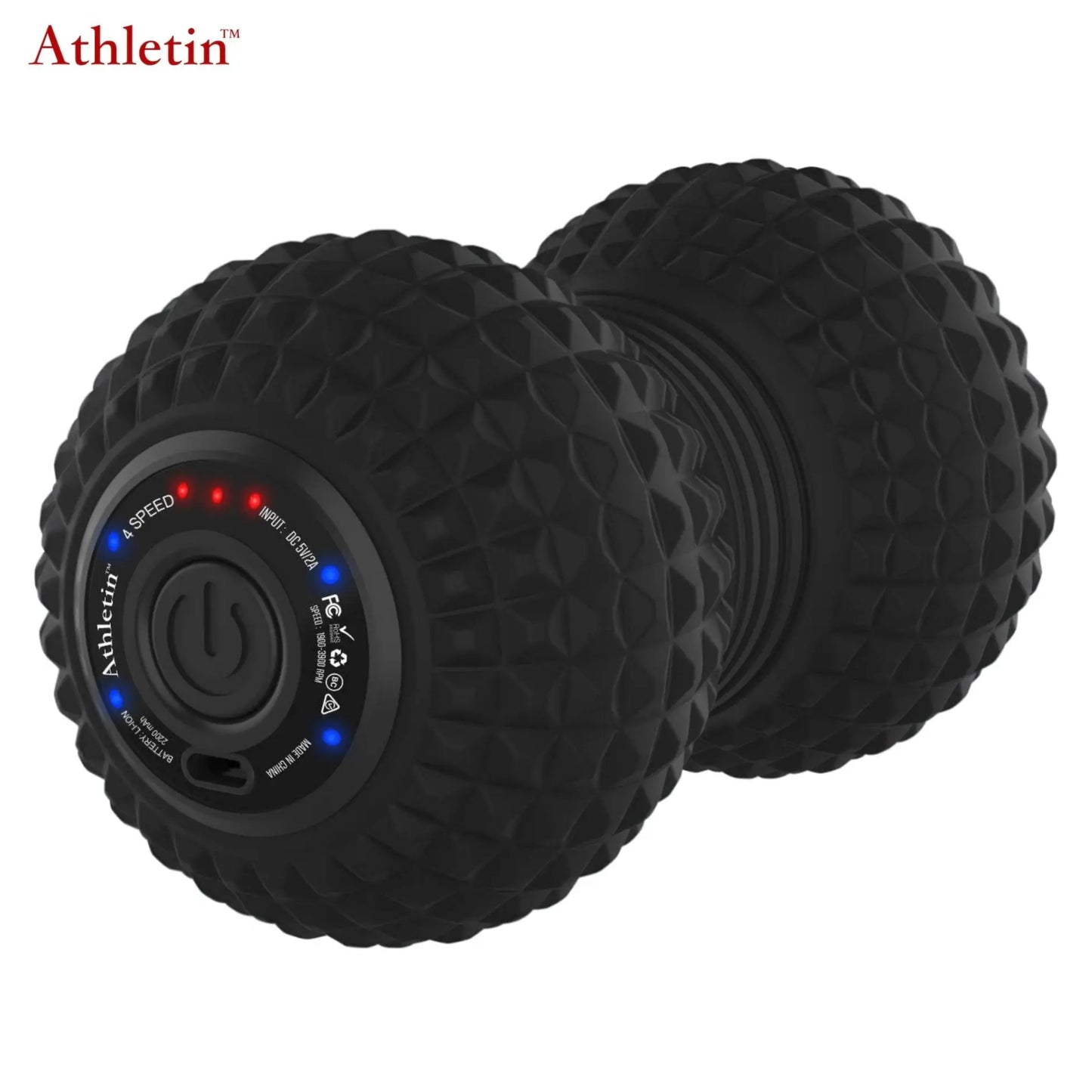 Athletin Vibrating Peanut Massage Roller - Deep Tissue Therapy for Plantar Fasciitis and Muscle Pain Relief athletin
