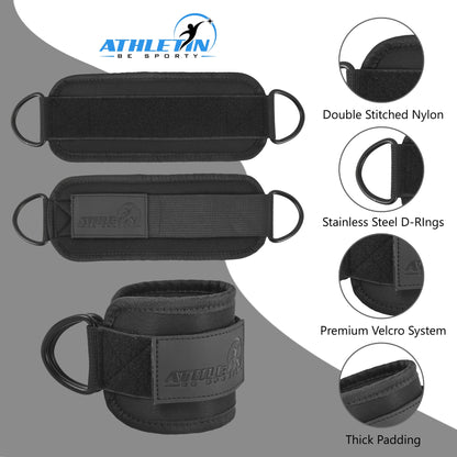 Ankle Strap for Glute Workouts – Black & Pink Colorways Side by Side | Athletin Be Sporty