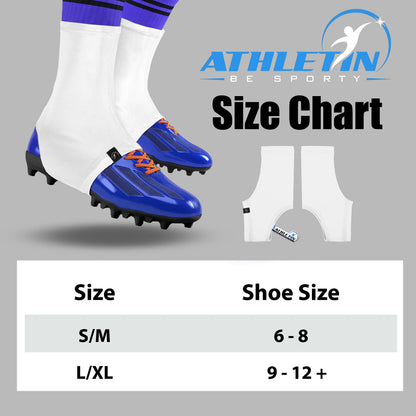 Cleat Covers for Flag Football – Player Wearing Pink Spats on Field | Athletin Be Sporty