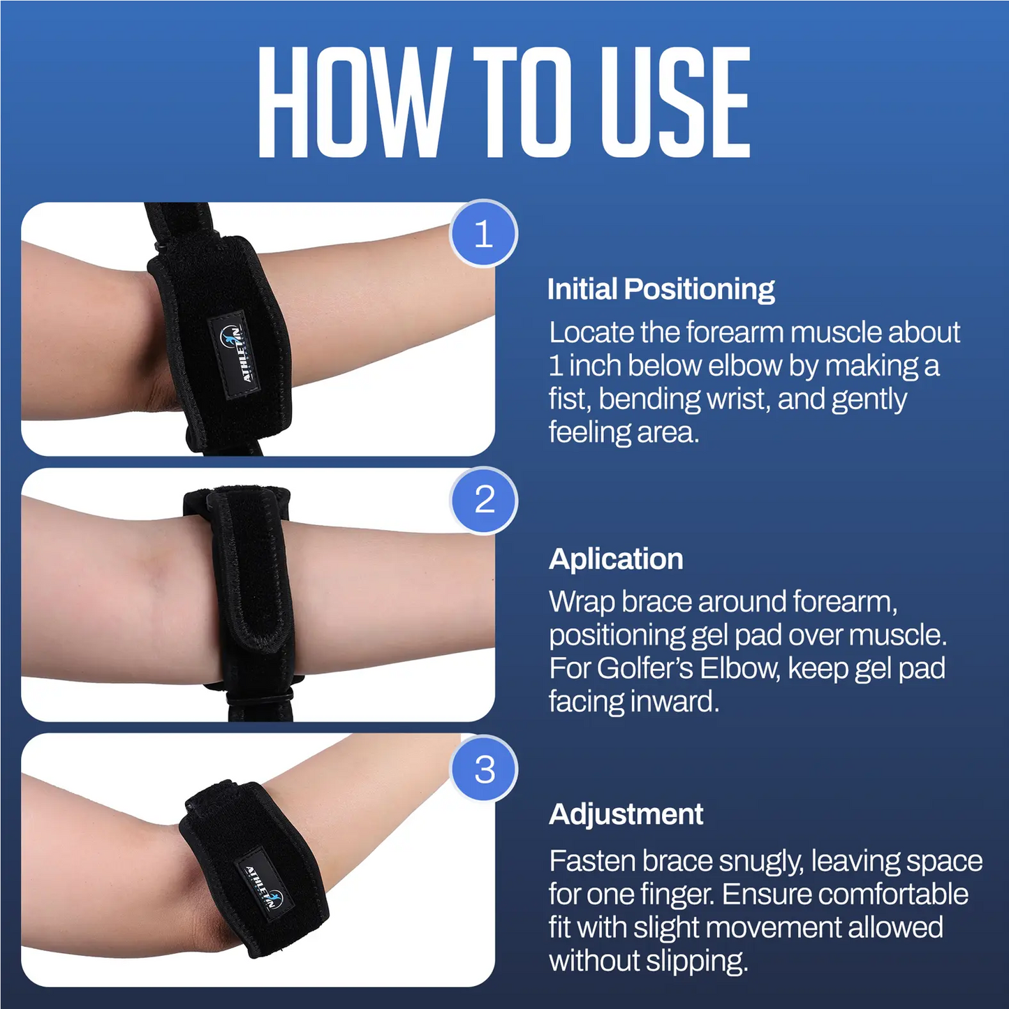 Tennis Elbow Brace Straps for Golfer’s Elbow Pain Relief by Athletin Be Sporty  athletin