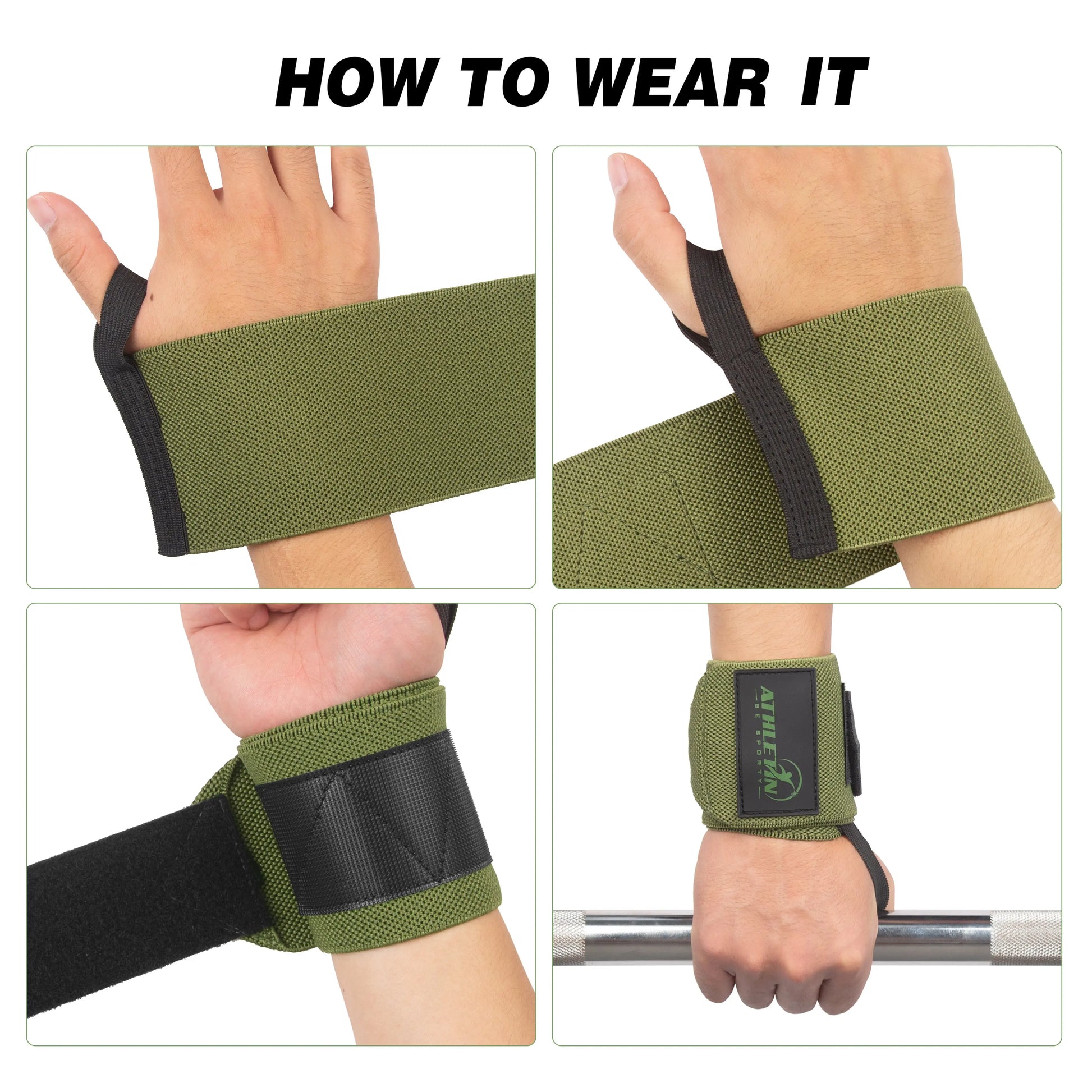 Wrist Wraps 18" Heavy-Duty Support with Thumb Loop for Lifting & Training | Athletin Be Sporty  athletin