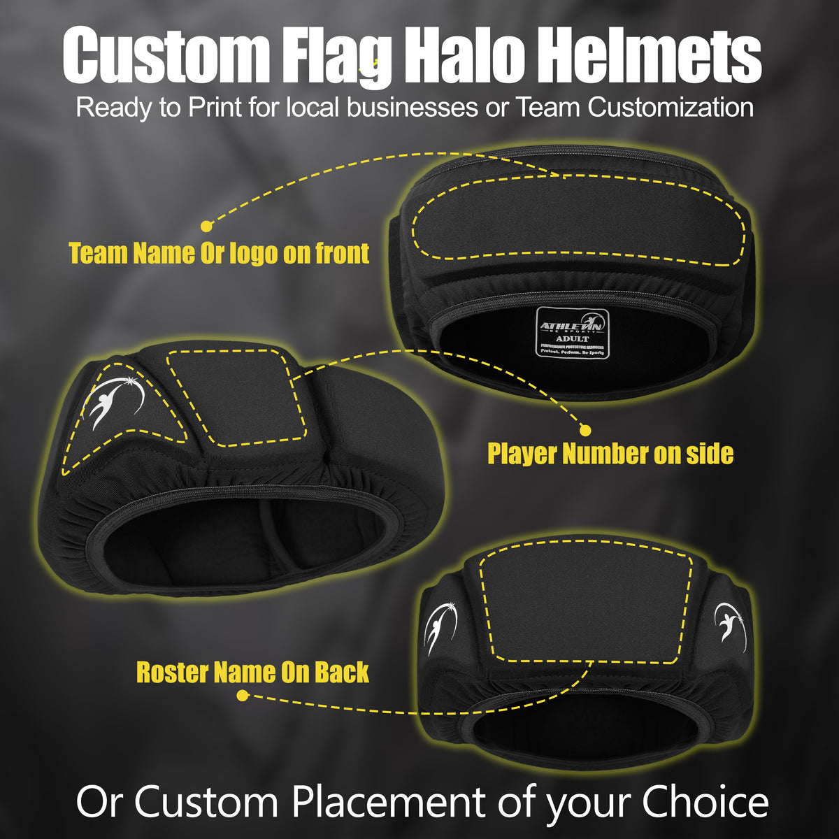 Athlete wearing Halo Shield non-tackle headgear on the field